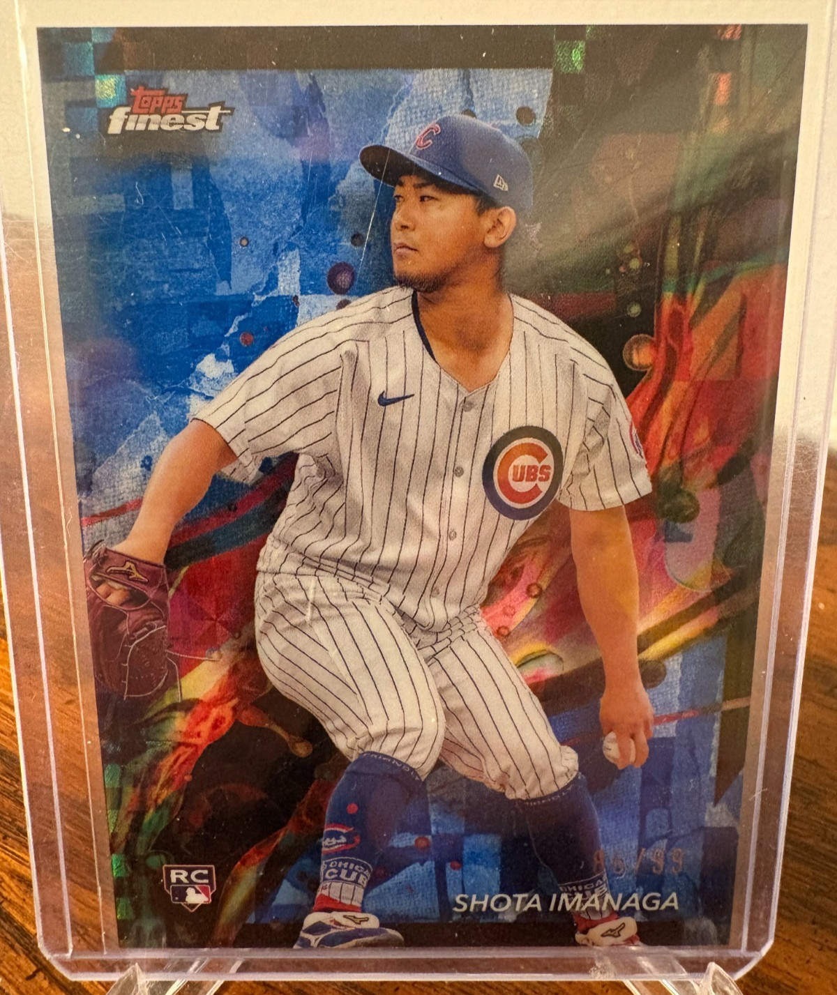 2024 Topps Finest Shota Imanaga #45 Blue Checkerboard Refractor /99 (RC) Cubs