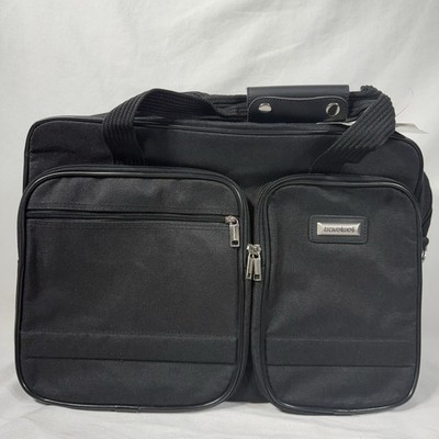 NWT Black Canvas Weekender Duffle Bag Travel Carry On Luggage Gym Overnight