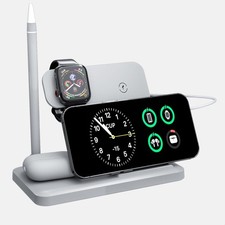 Wireless Charging Station Charger Stand - 4 in 1 15W White