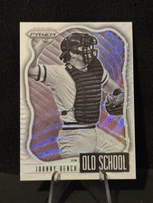2021 Panini Prizm Old School Prizms White Wave #8 Johnny Bench