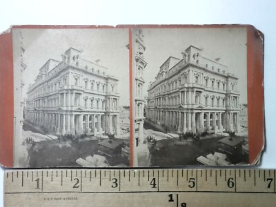 Philadelphia USPS Post Office Market Street Stereoview Antique c1870 Y19207