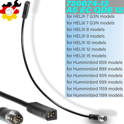 720074-12 AS EC QDE 12 Ethernet Adapter Cable for Humminbird Helix 7 8 9 10 12