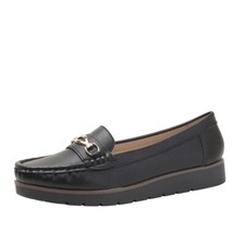 Women's Comfort Slip On Penny Loafers Metal Buckle Decor Outdoor Casual Shoes