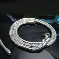 925Sterling Silver 4MM Snake Bone Chain Men Women Chain Necklace 16"-24" NY191