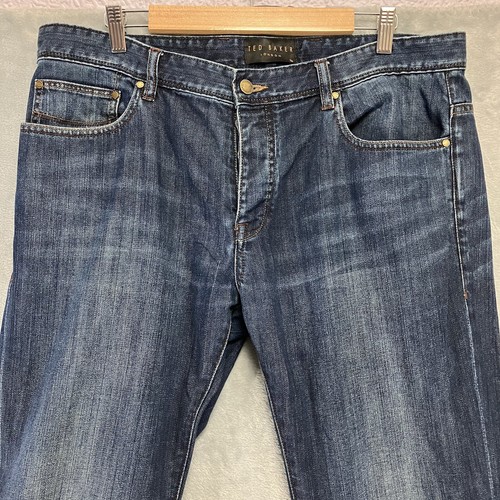 Ted Baker Jeans Blue Straight Size Mens W36 L33 - Picture 2 of 11