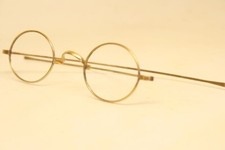 Unused Antique Gold Vintage Oval Eyeglasses 36X20mm Straight Temples Glasses