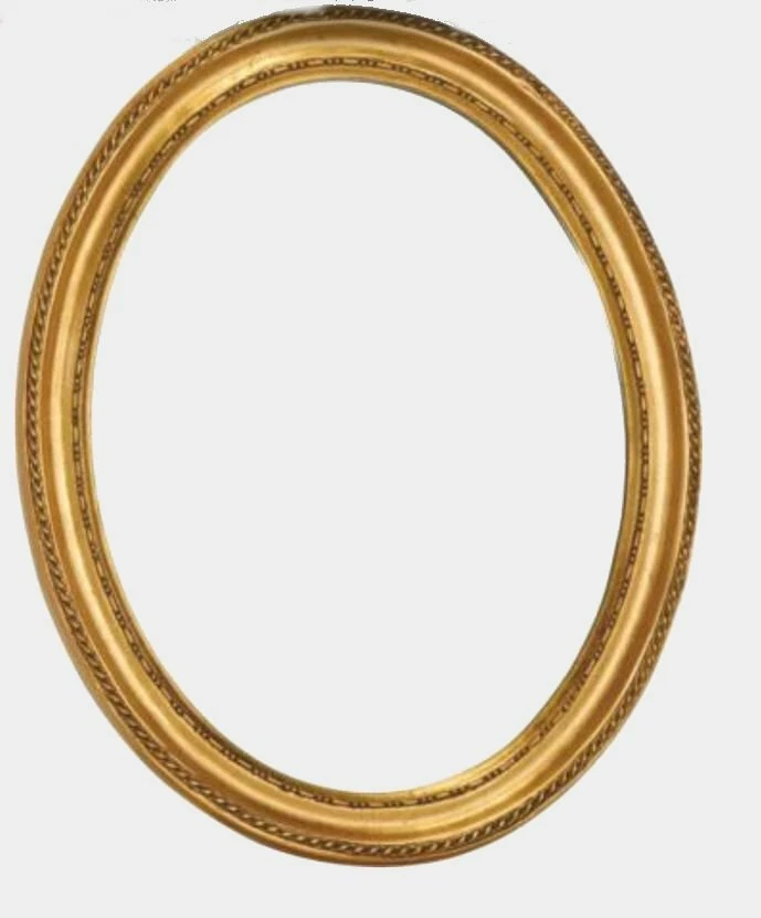 Miroir Mural Ovale Doré Cadre Baroque Shabby Chic 47x37 cm Landhaus - Photo 1/4