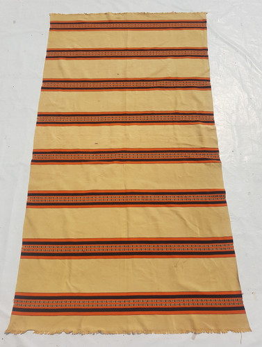 Vintage Traditional Handcrafted Turkish Striped Rug for Home Décor 257x140 cm