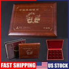 Panda Wooden Storage Case Display Box Holder for 12 Coin Collection Organizer US