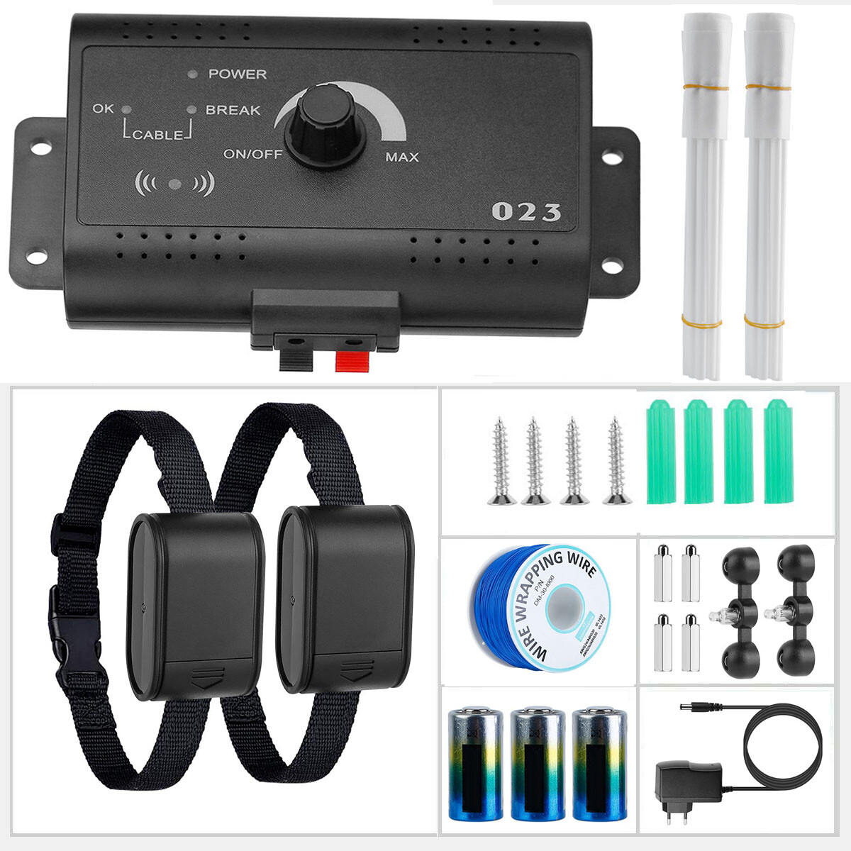 Wireless Electric Dog Fence For 2 Dog Containment System Shock Collar Waterproof