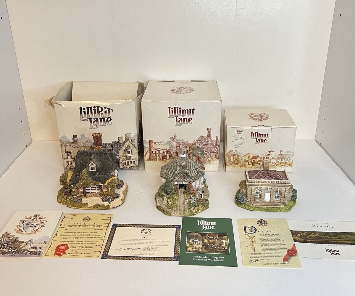 Lilliput Lane Collectible Cottages Buildings Lot of 3 With Boxes