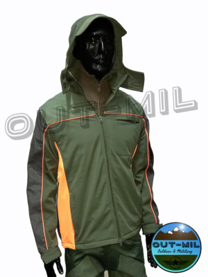 Giacca Caccia Softshell impermeabile antivento antispina bicolore