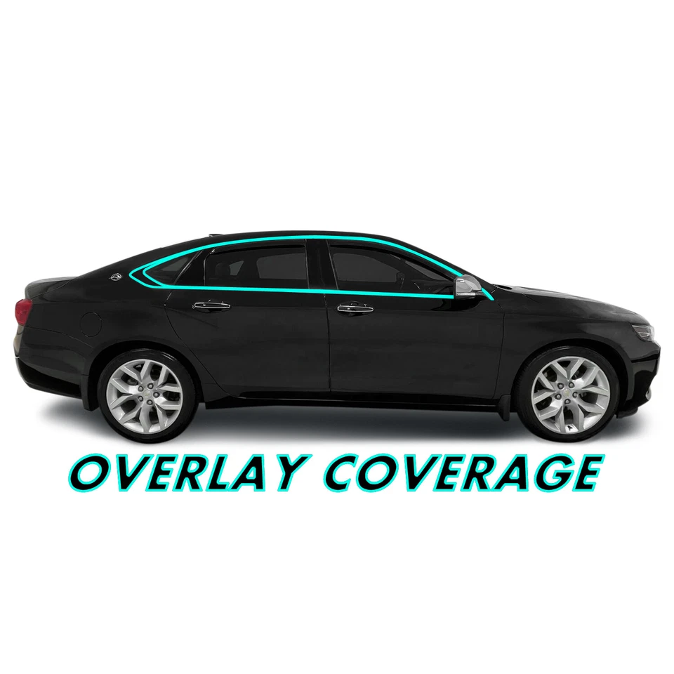 Chrome Delete Blackout Overlay for 2014-20 Chevy Impala Window Trim  - Image 2 of 4