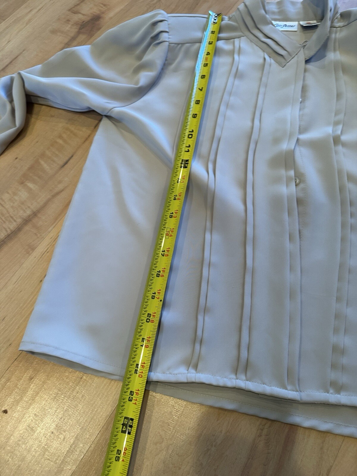 SAINT LAURENT Yves St. Clair Petites blusa vintage donna taglia 8P marrone chiaro