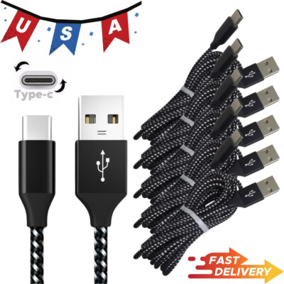 Fast Charger Cable Heavy Duty 10ft Charging Cord For Samsung/Google/Huawei Lot