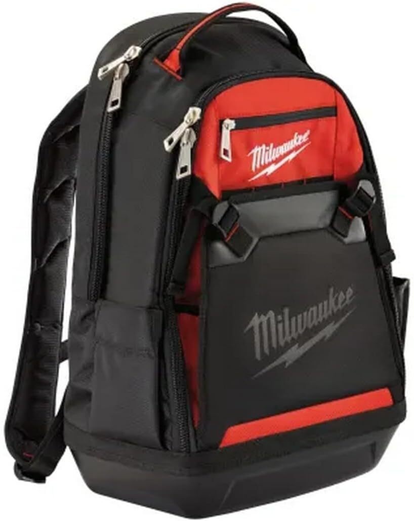 Milwaukee 48228200, zaino con 35 tasche, colore rosso nero