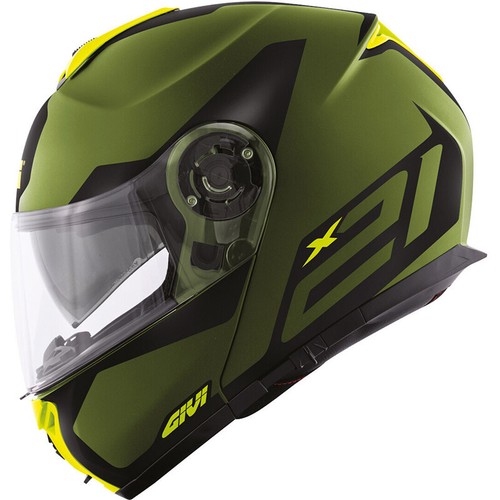 Casco Moto Modulare GIVI X21 HX21 Spirit verde opaco giallo fluo taglia M |  eBay