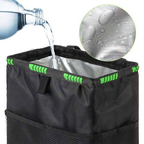 Car Trash Can Litter Bin Garbage Bag Waste Storage Organizer Pocket Waterproof - Picture 5 of 12