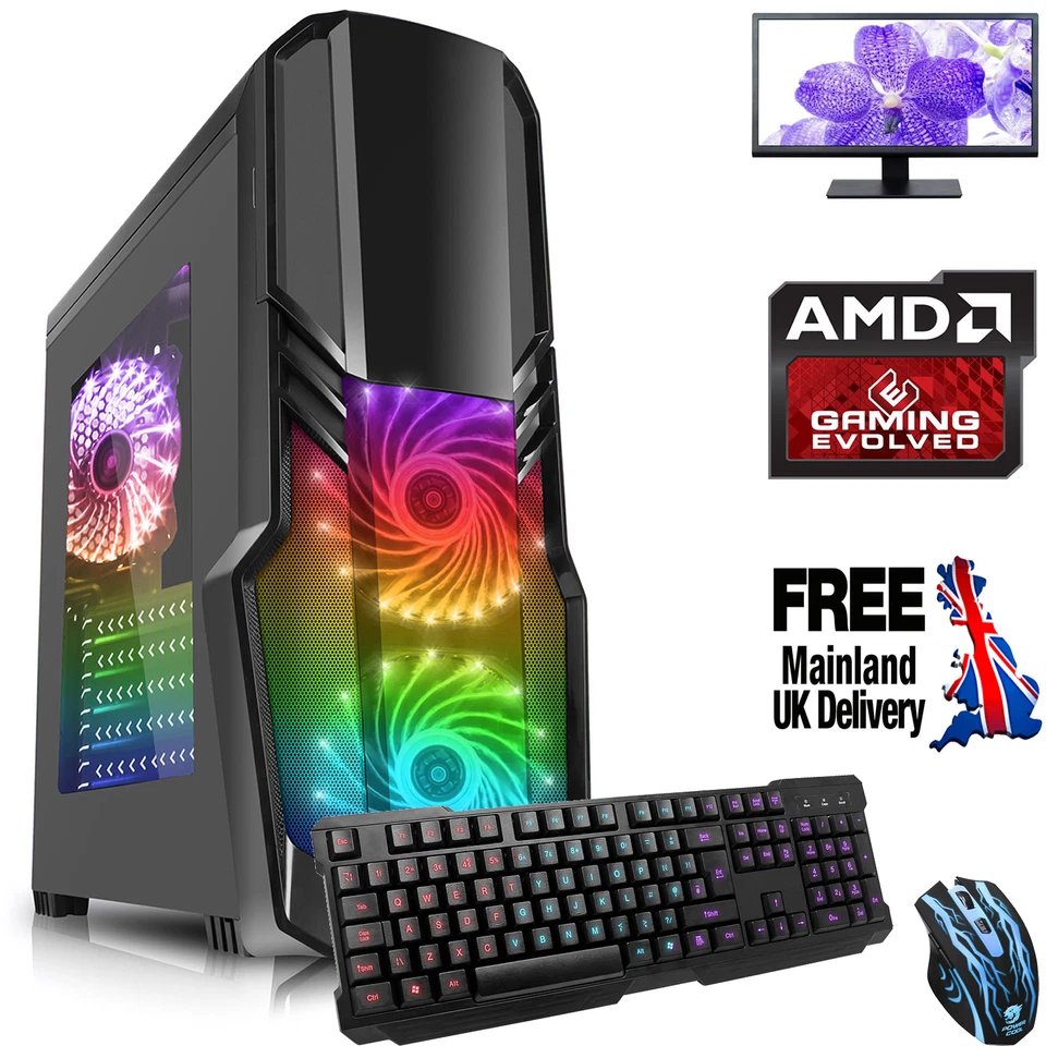 ULTRA FAST QUAD CORE Desktop Gaming PC Computer Bundle 3.9GHz 8GB 1TB AMD 596143