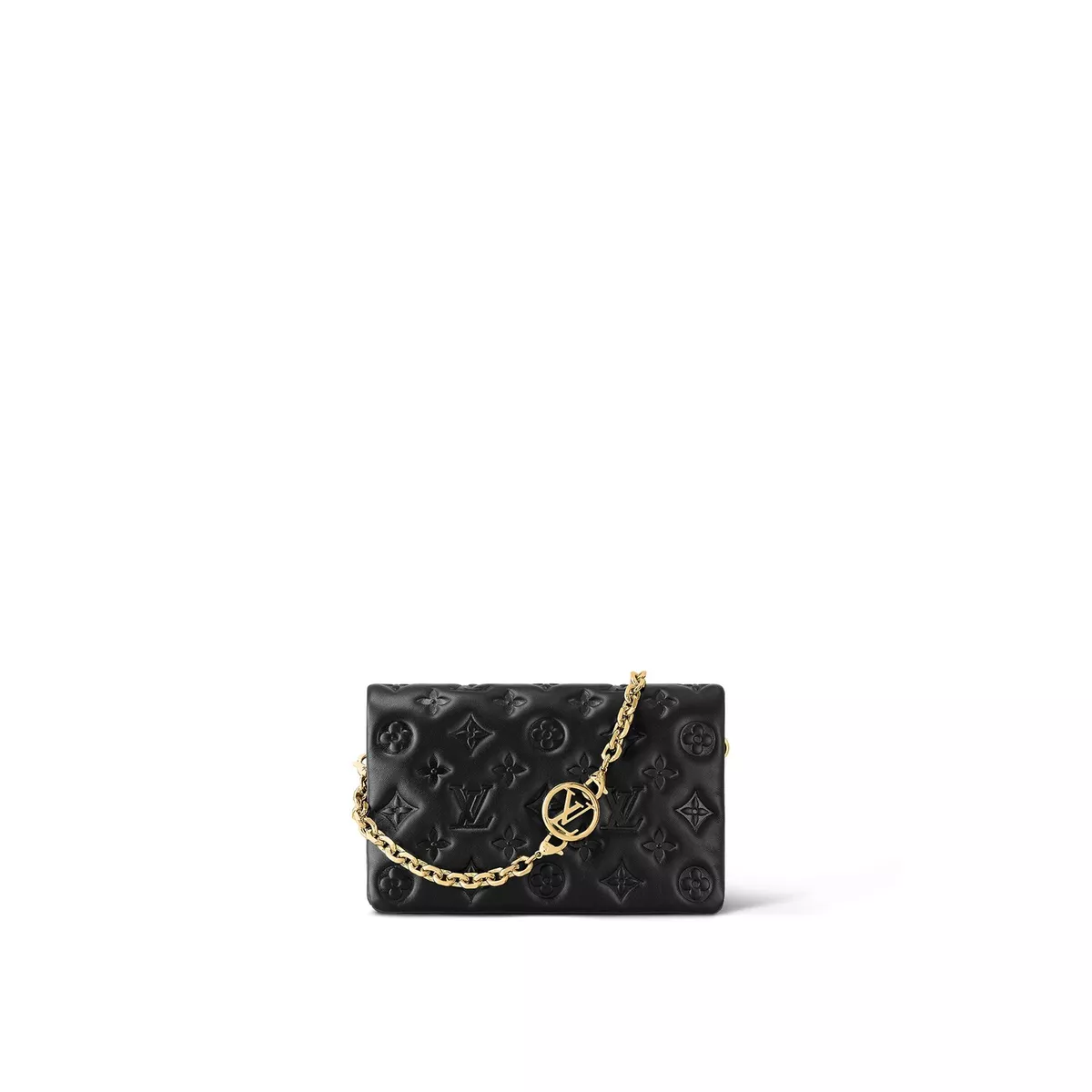 Brand New Louis Vuitton Coussin Pochette Black Monogram Embossed