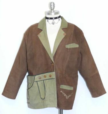 LEATHER JACKET Coat Women German Oktoberfest LEDERHOSEN SHORTS Style B46'' 16 L