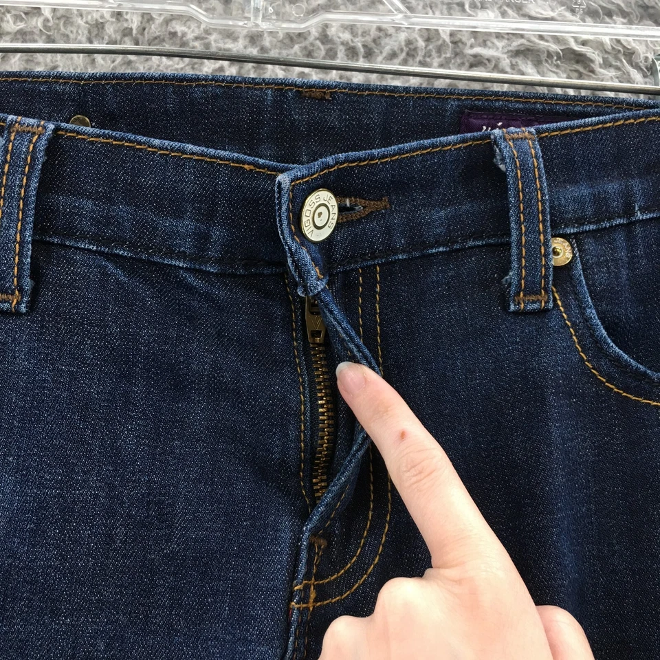 Vigoss Tapered Leg Jeans Womens 9 (actual 32x32) Blue Dark Wash Denim Mid Rise - Image 3 of 4