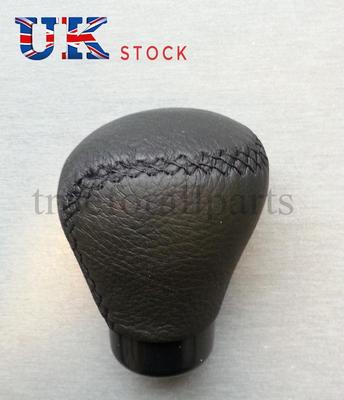 1x schwarz Eco Leder Schaltknauf passend für Mitsubishi Colt Lancer L200 Shogun Neu