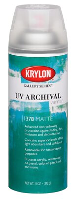 Krylon UV Archival Varnish Matte 11 Ounce Non Yellowing Protection Spray