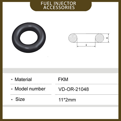 500 pcs For Fuel Injector Repair Seal Rubber O-ring Kit 11*2mm