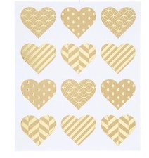 2 Sheets Gold Foil Hearts Scrapbook Stickers Papercraft Planner Supply Valentine