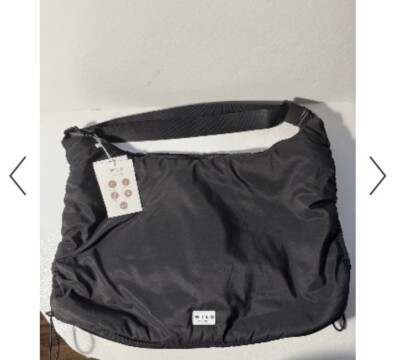 Wilo The Label Anthropologie Puffy Adjustable Black Sling Shoulder Bag NWT