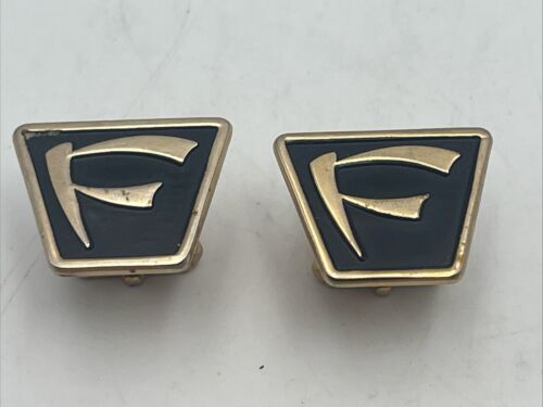 Vintage Anson Monogram Initial "F” Letter Name Cuff Links Black & Gold Tone