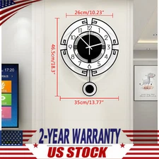 Wall Clock for Living Room Decor, Decorative Modern Wall Clocks with Pendulum