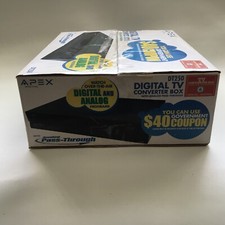 Apex DT250 Digital TV Converter Box w Analog PassThrough w Remote New Sealed