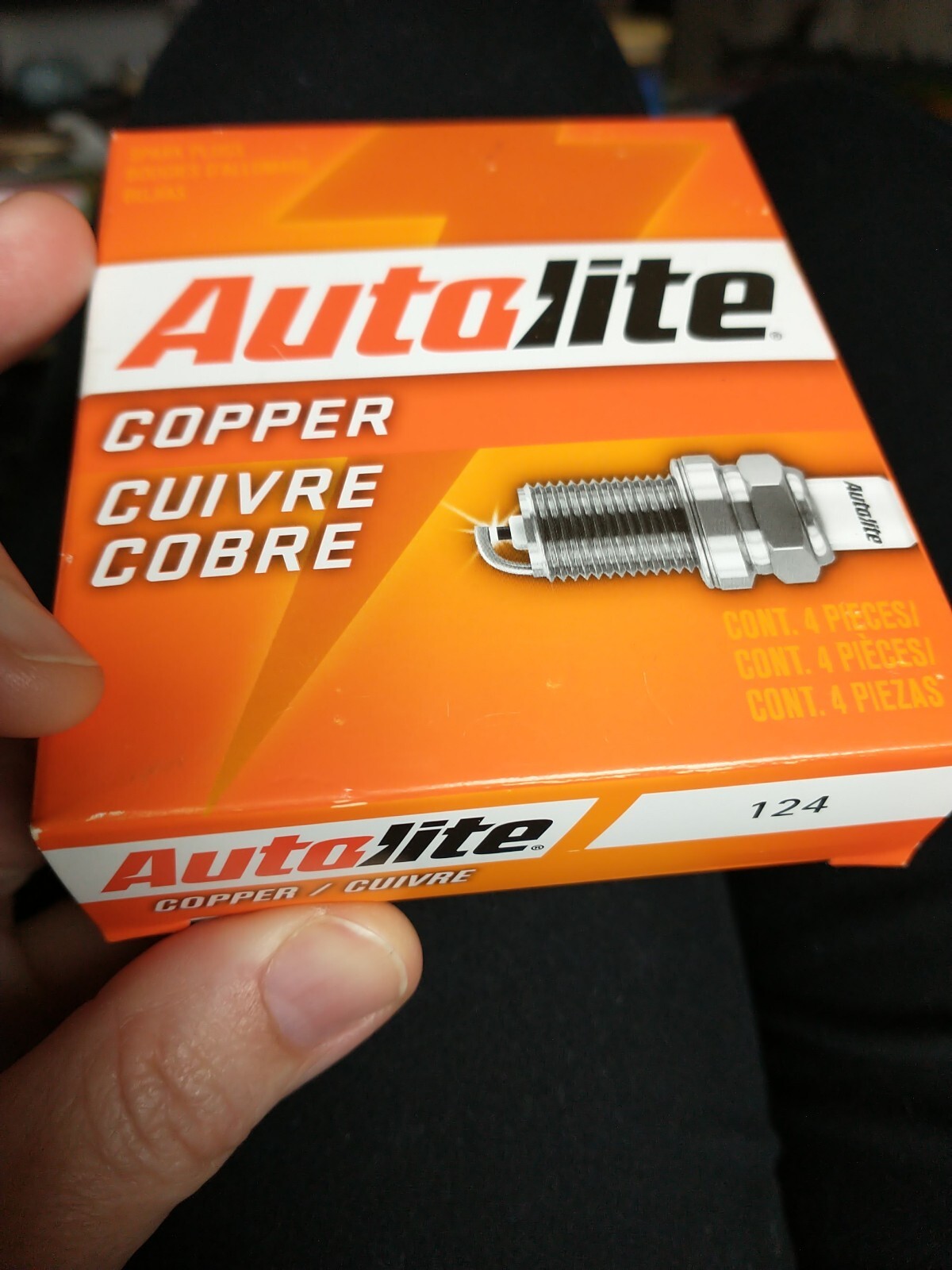 4 Spark Plugs Copper Resistor Autolite 124 4 pack