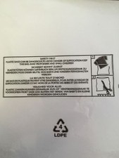 Child Suffocation Warning Polybags 6" x 9" 153 x 229mm
