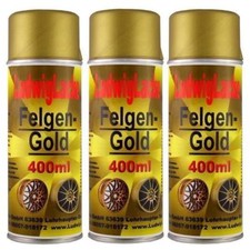 Felgengold WOW 3 Spraydosen 400ml Felgenlack glänzend Autolack von Ludwiglacke