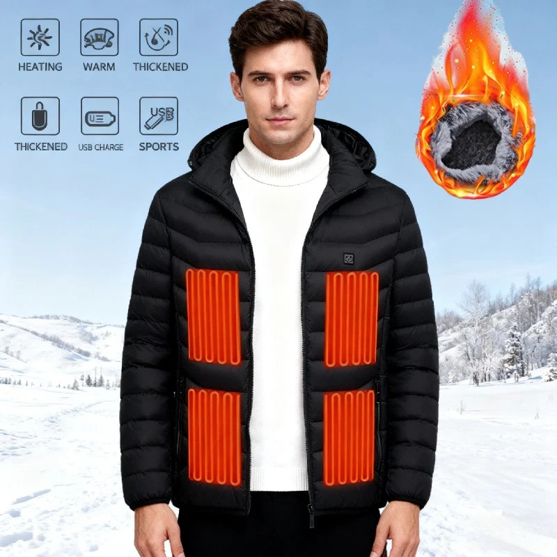 9 Areas Electric USB Heated Jacket No battery provided Heating Thermal Warm Coat image 1