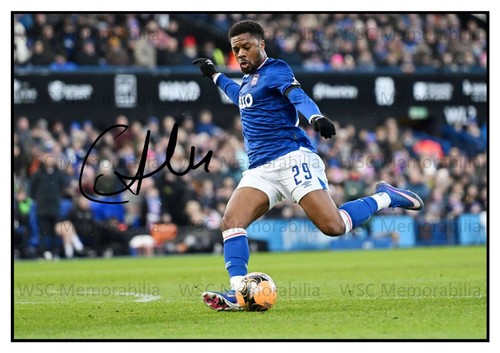12924. Chuba Akpom Signed Pictures (A4 Prints) Ipswich Middlesbrough Ajax etc.