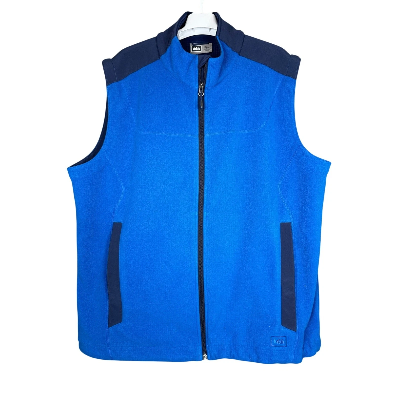 REI Fleece Vest Blue Full Zip Outdoors Warm Workwear Camping Hiking Mens Size XL