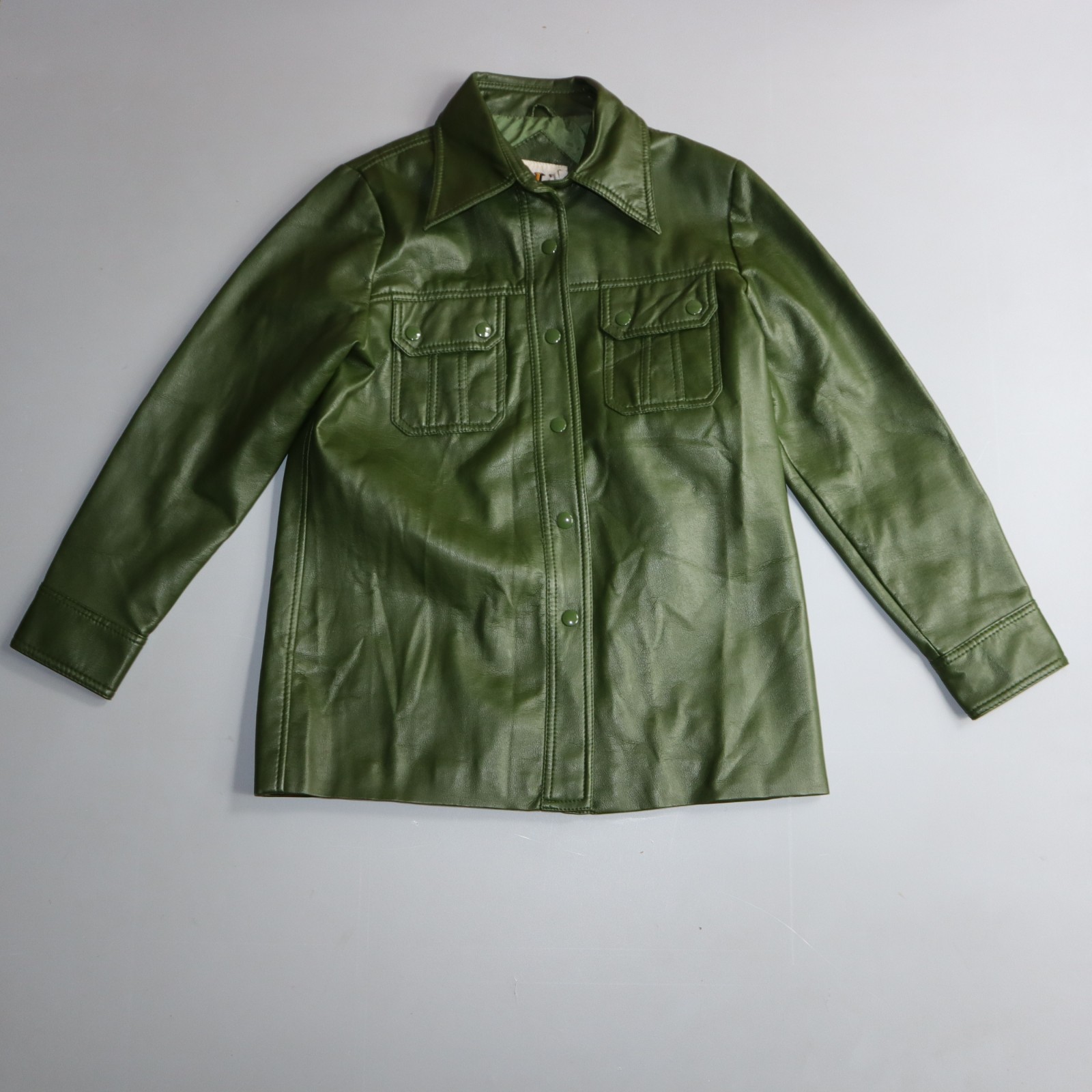 Vintage Faux Leather Jacket Womens Medium Pleathe… - image 1