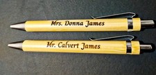 Bolígrafo de bambú personalizado nombre grabado láser personalizado | Bolígrafo con caja de regalo/cubierta