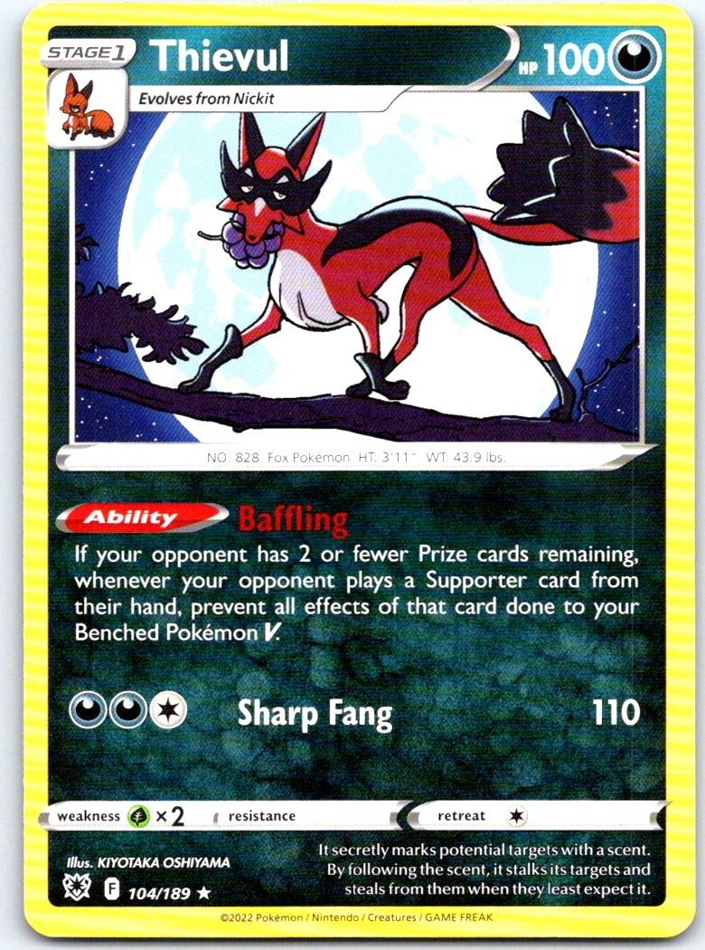 Thievul 104/189 Rare Astral Radiance Pokemon LP