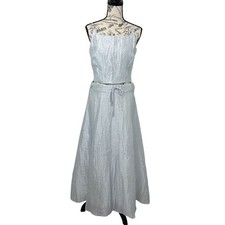 Y2K 90s Prom Dress Fairy Vintage Icy Blue Iridescent Two Piece Flower Size 7/8