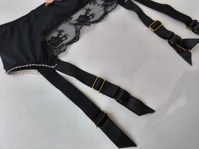 AGENT PROVOCATEUR JOSELINE black lace suspender belt Size 2 (Small)