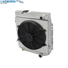 Aluminum 3 Row Core Radiator+Fan Shroud 1963-66 For Ford Mustang Falcon Mercury