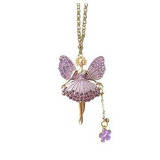 Butterfly Fairy Car Rear View Mirror Pendant, Crystal Rhinestone Mirror Purple