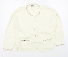 Womens UK Size M Poppy Style garments Ivory Cardigan Jumper