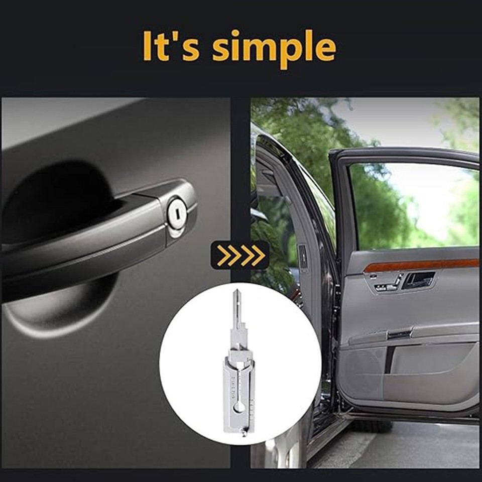 Key Decoder 2 In 1 Portable Lock Picking Set with Hook and Pickup Tool ...