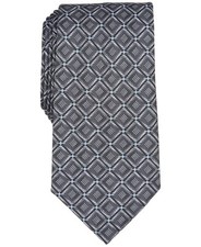 Perry Ellis Mens Williams Classic Geo Neck Tie Black